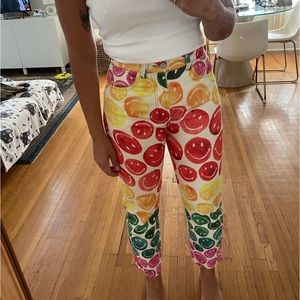 Smiley denim pants